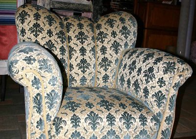 Antik jacquard legyezős fotel