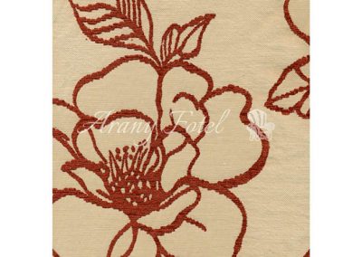 Amethyst virágos jacquard zsenília bútorszövet vörös virággal