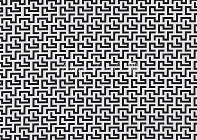 Art Deco modern geometriai mintás fekete-fehér bútorszövet és függöny magas kopásállósággal labirintus minta