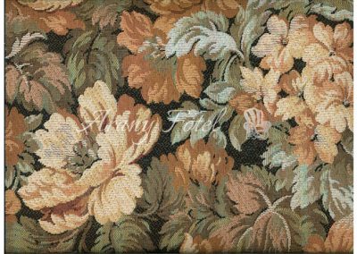 goblein szőtt bútorszövet barna virágokkal